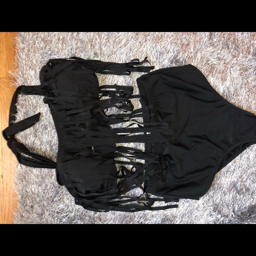 Brand new black high waisted swimsuit!